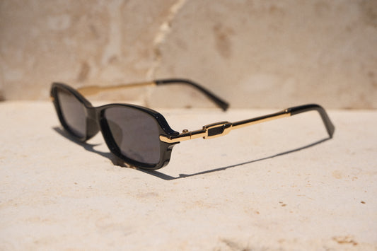 Sol & Aura - Jordan Sunglasses - Black sunglasses with gold accents