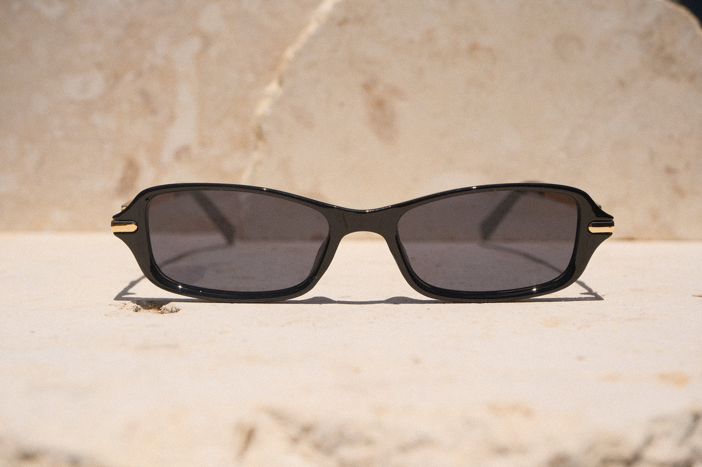 Sol & Aura - Jordan Sunglasses - Black sunglasses with gold accents