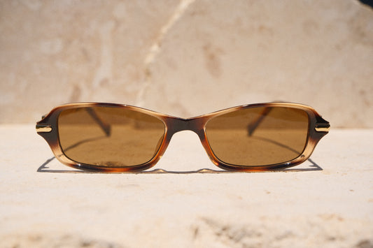 Sol & Aura - Jordan Sunglasses -Brown sungalasses with gold accents 