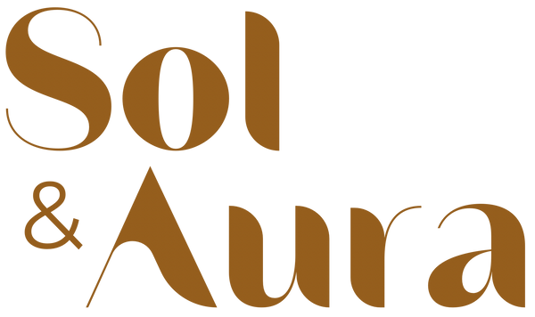 Brown text 'Sol & Aura' on a white background