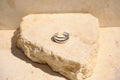Sol & Aura - Two-layer silver ring on a large stone surface