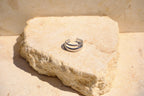 Sol & Aura - Two-layer silver ring on a large stone surface